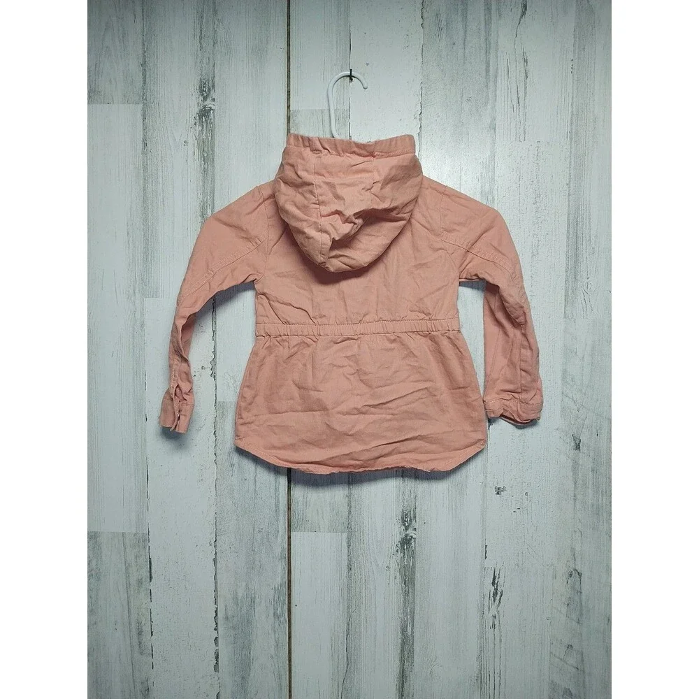 Little Lass Girls 5 Hooded Peach Utility Jacket